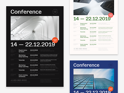 Conference Schedule Poster calendar conference date event flyer invitation list poster promo schedule table template vector