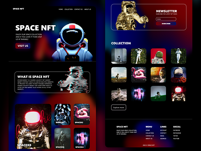 NFT Marketplace Website Design of Landing Page