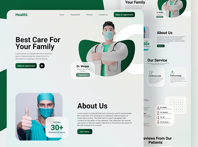 Website Landing Page fpr banner banner design branding design graphic design health website illustration landing page logo ui ux vector web design website