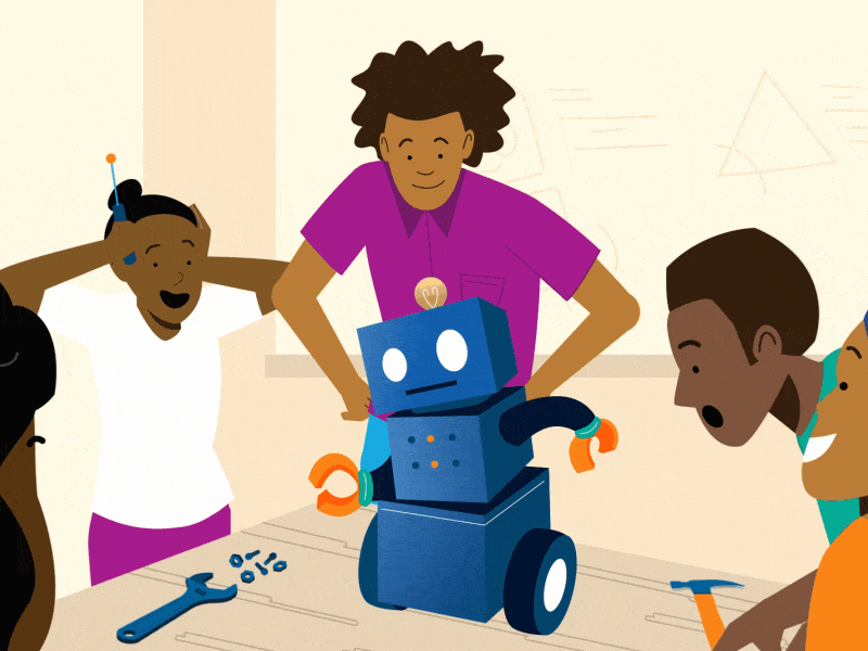 YMCA - build together after effects animation illustration