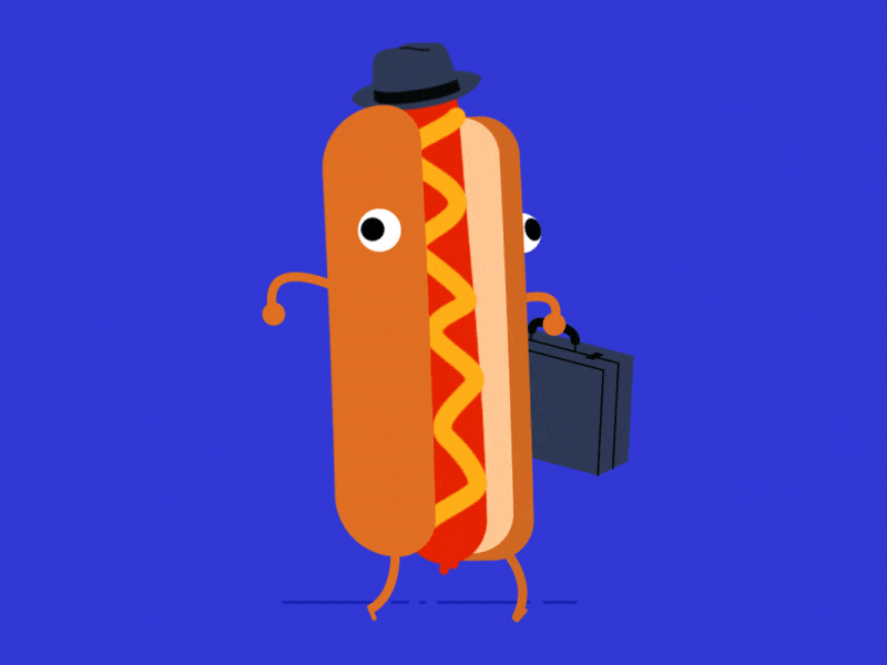 Hotdog Business Man animation character design graphics hotdog mograph motion