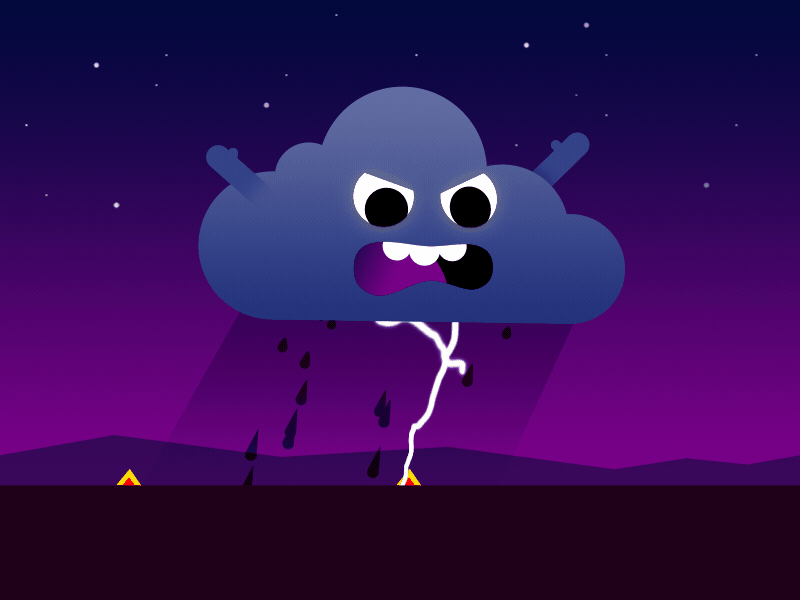 Angry Cloud Boy 2d after effects angry animation character cute design graphics illustration motion