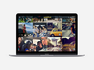 Grid of social media, for Goodyear site design digital ui ux web