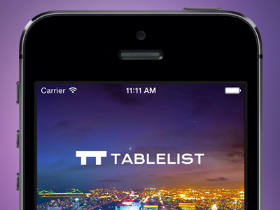 Tablelist Welcome Screen