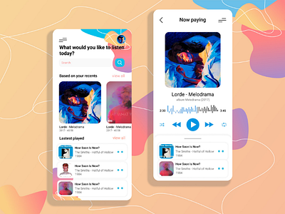 Music app design app dailyui dashboard design illustration minimal misc player mobile app music app simple trends ui ux vector web design