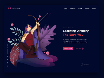 Trueshot Archery Landing Page illustration interaction design landing page landing page concept landing page design landing page ui ui user inteface ux