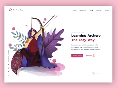 Trueshot Archery Landing Page Light Mode design illustration interaction design landing page landing page concept landing page design landing page ui ui user inteface ux