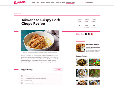 Website Redesign - Yummy.ph  recipe page