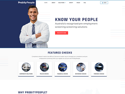 Website Redesign Project - Probity People blue branding design recruitment redesign concept ui web web design