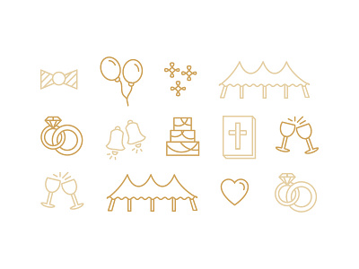 Wedding icon set