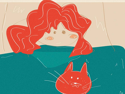 Fast sketch " Red cat & redhead "