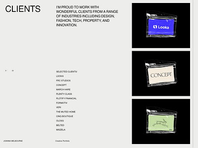 Portfolio Sample - Clients branding colour design minimal portfolio