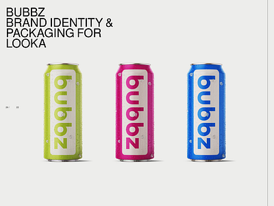 Bubbz brand identity and packaging for Looka