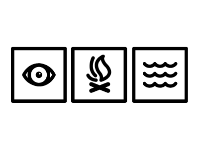 Icons black and white eye fire icons river