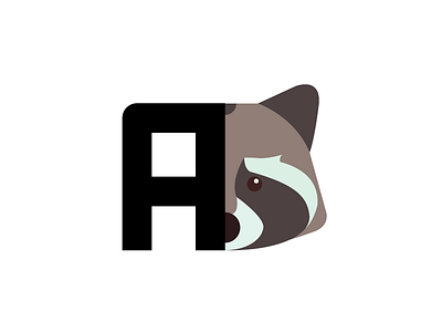 Analytics Logo 02 a identity illustration logo raccoon typography