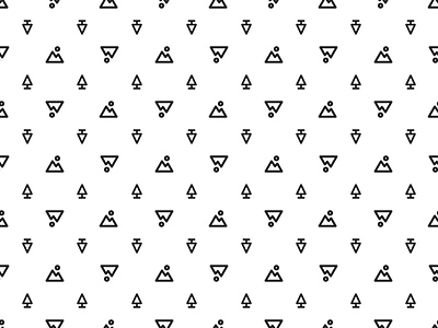 Spirit Friends - Pattern1 minimal mountain pattern tree