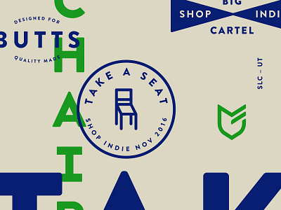 Take a Seat butts chair illustration indie typography