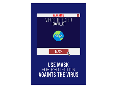 VIRUS DETECTED COVID_19 covid design earth illustration mask minimalist notification photoshop popup poster simple virus window