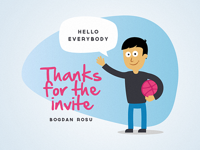 Hello Dribbble :) character debut dribbble illustration thanks