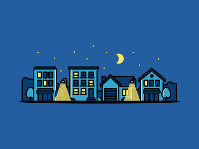 Night in the city city icons illustration night vector