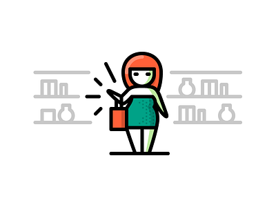 Gone Shopping bag girl icon illustration shopping vector woman