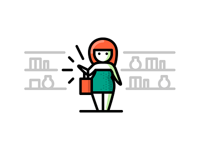 Gone Shopping #2 bag girl icon illustration shopping vector woman