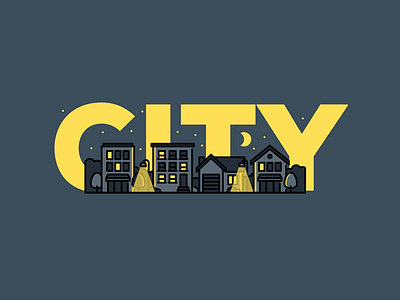 Nightcity buildings city dark icons illustration night