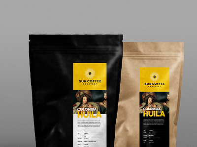 Sun Coffee brand coffee logo packaging roastery sun