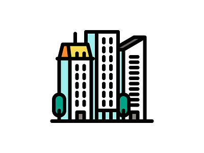 Buildings City buildings city icon illustration line tower vector view