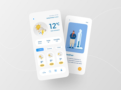 Weather Forecast App app application concept design graphic design icon minimal mobile rain sunny ui uiux ux weather weather app