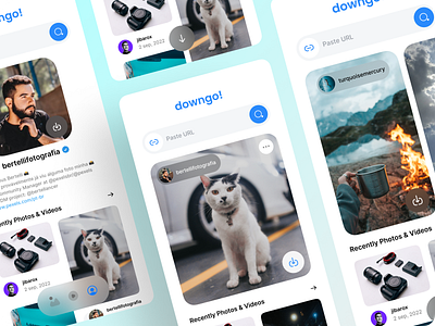 downgo! Instagram Downloader application app branding concept download downloader graphic design minimal mobile popular ui ux