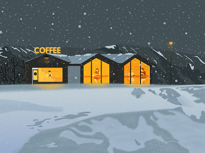 Coffeeshop In Snow