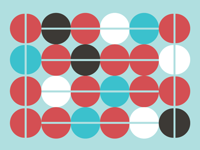 Halves circles half shapes vector