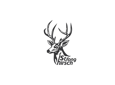Strong Hirsch brand design brand identity branding clean design creative creative logo deer deer head deer illustration deer logo design easy icon illustration illustrator logo design logoo simple