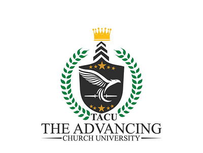 The Advancing Church University branding clean design collage creative creative logo crown logo design easy icon illustration illustrator logo school logo simple university university logo