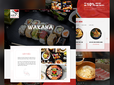 Wakana - Japanese Restaurant Website Design branding design ui