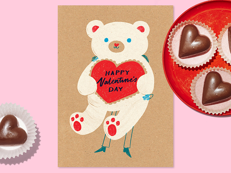 Big Bear Hunter cards lettering paperless post illustration