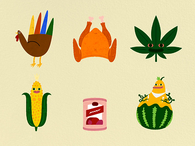 Gobble Gobble Sticker Pack animation illustration sticker thanksgiving