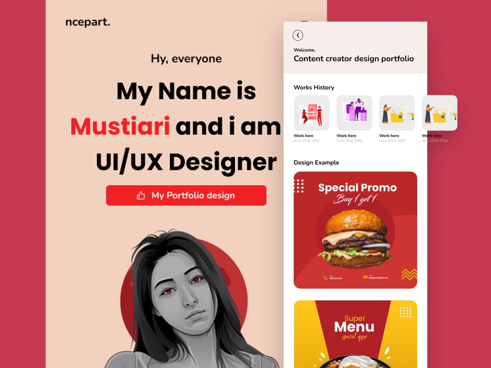 Mobile apps for portfolio by Mustiari on Dribbble