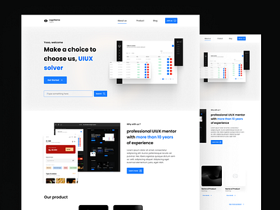 White mode Landing Page