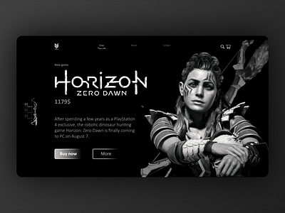 Concept page The Horizon design dribbble game homepage playstation shot thehorizon ui ux web design