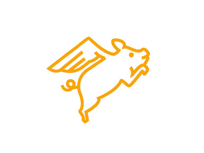 Flying Ham flying ham hog icon illustration logo pig