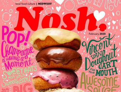 Nosh Magazine design editorial editorial art editorial design editorial illustration editorial layout illustration lettering lettering art lettering artist magazine art magazine cover magazine cover design