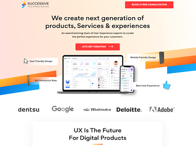 Successive Technologies - Landing Page Top Banner clean design dashboard design logo splash ui design uiux user experience
