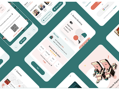 Movie Booking App Design app ui clean design design illustration light theme mobile mock up splash ui ui design uiux user experience
