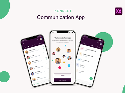 Konnect - Communication App design app ui clean design design illustration light theme logo splash ui ui design uiux user experience
