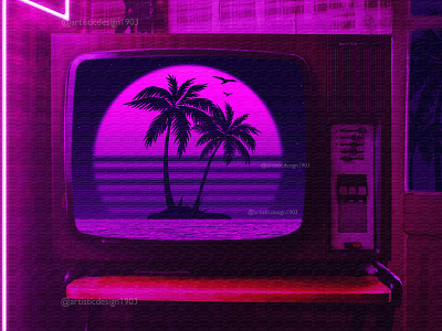 Retrowave TV 1980s 80s amazing awesome best colorful cyber cyberpunk mancave neon sign pink popart popular retro retrowave synthwave trend trending trendy