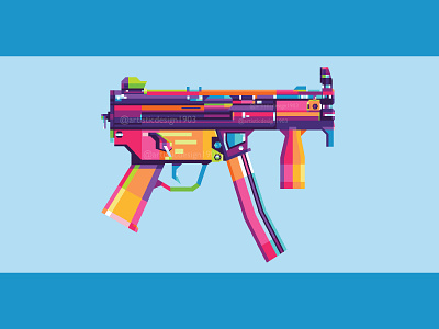 MP5K art artwork betselling colorful design gun illustration military popular poster trend trending vector weapon weapons wpap