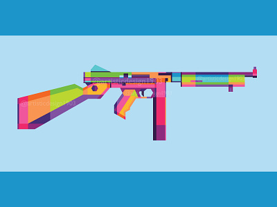 Thompson amazing awesome best bestselling colorful cool fantastic gun guns illustration object perfect popular thompson trend trending vector weapon weapons wpap