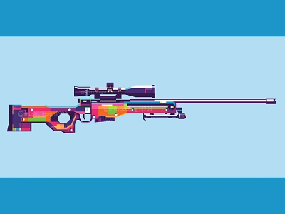 AWM art artwork best bestselling colorful design gun guns illustration military object pop art popular poster sniper trend trending vector weapon weapons